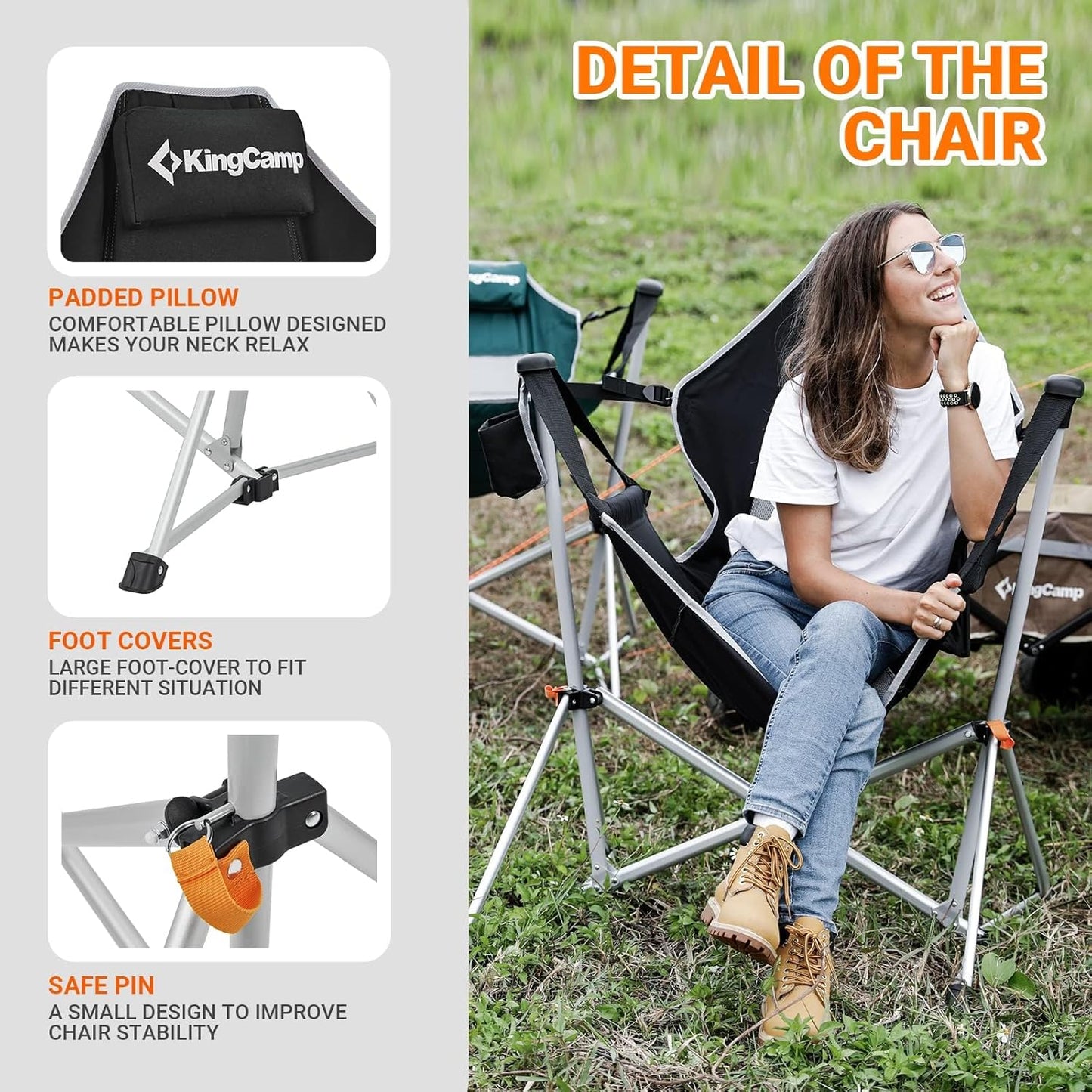 Swinging Portable Folding Camping Chairs