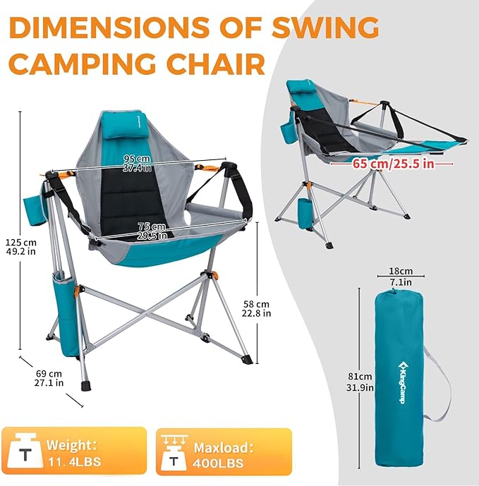 Swinging Portable Folding Camping Chairs
