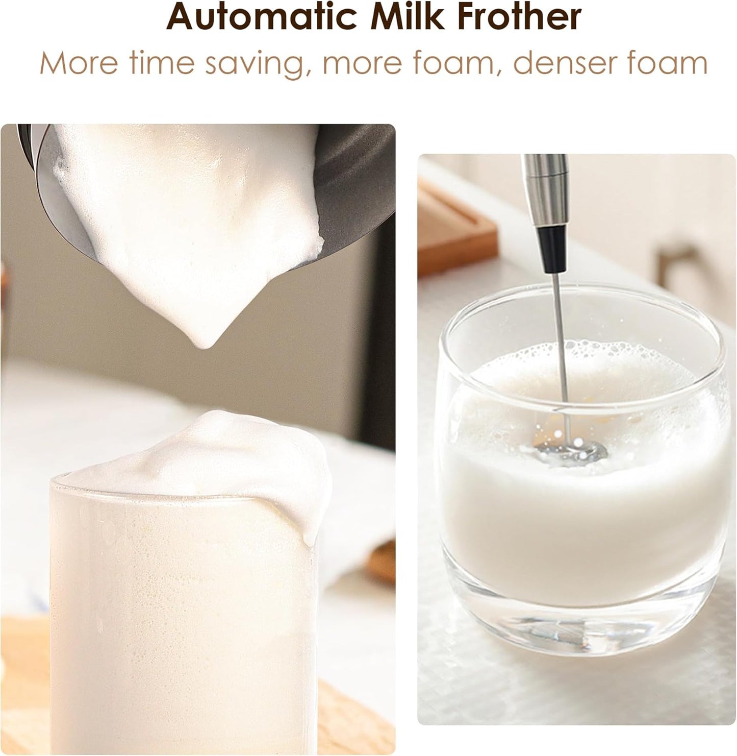 BioloMix Espumador eléctrico de leche 4 en 1