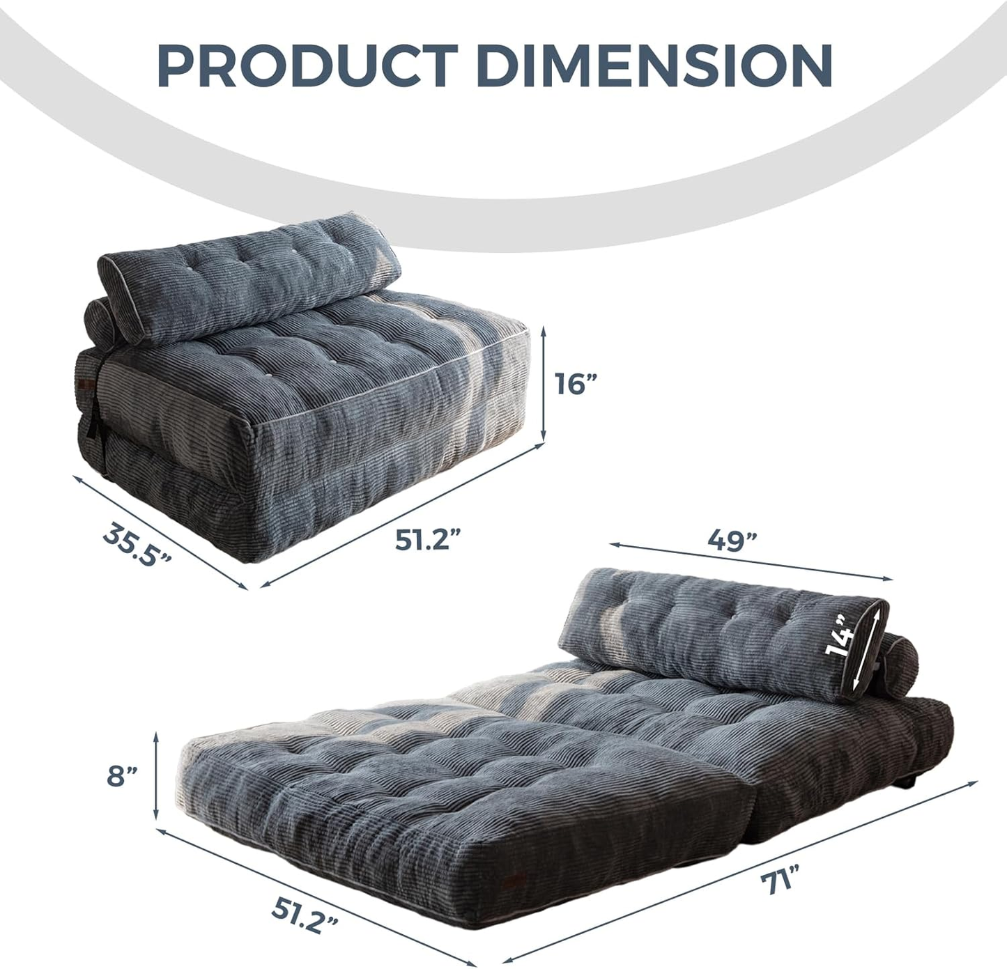 💟 Sofá cama plegable ✨sin montaje necesario✨ comprimible