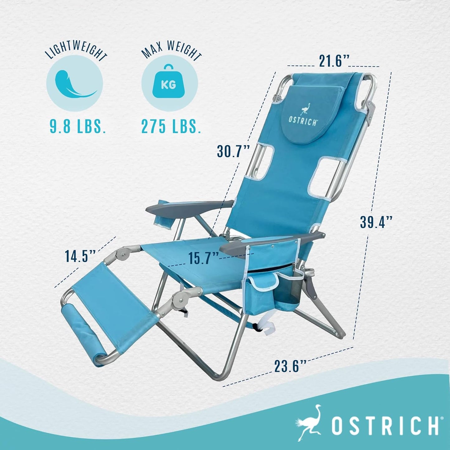 BA  Ostrich Mochila 3N1 Silla - con bolsa enfriadora