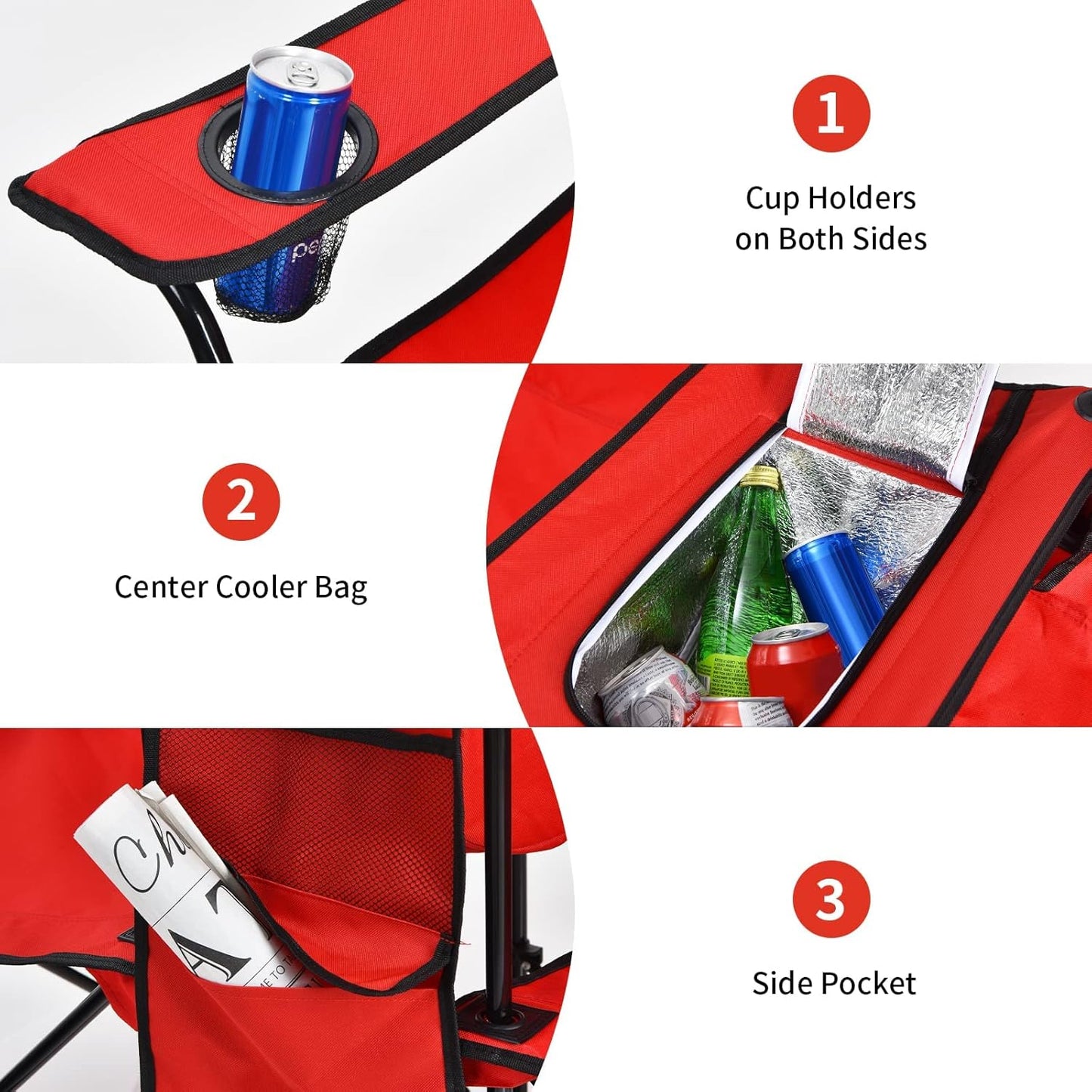 Goplus Silla de campamento doble con paraguas