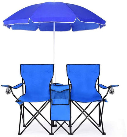 Goplus Silla de campamento doble con paraguas