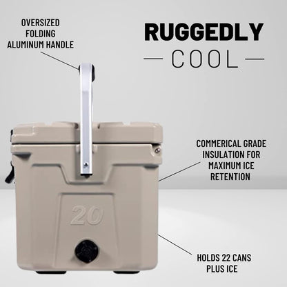 CAMP-ZERO Baúl de hielo duro portátil de 20L-21.6 cuartos de galón
