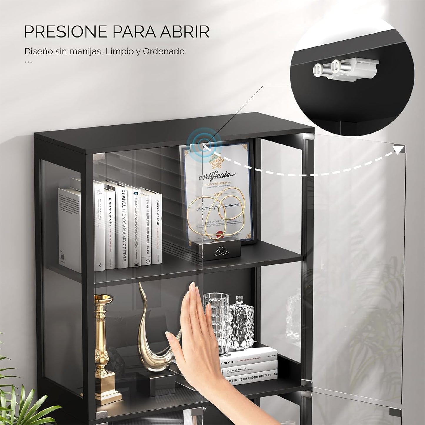 H Vitrina con puertas de cristal