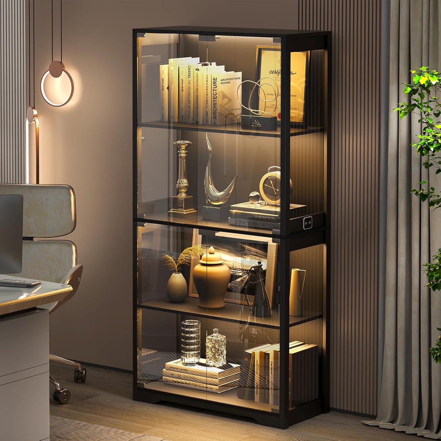 H Vitrina con puertas de cristal