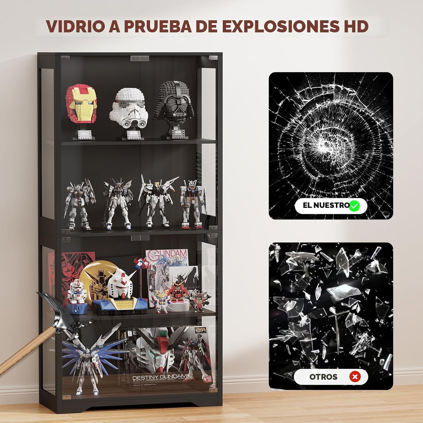 Vitrina con puertas de cristal