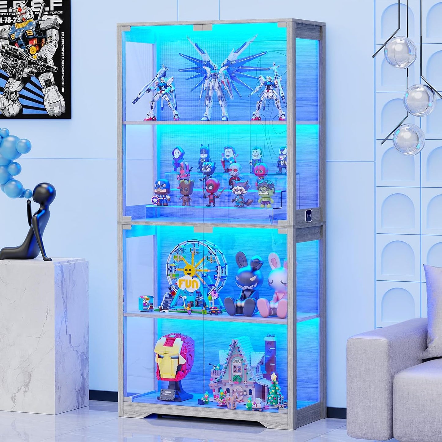 H Vitrina con puertas de cristal
