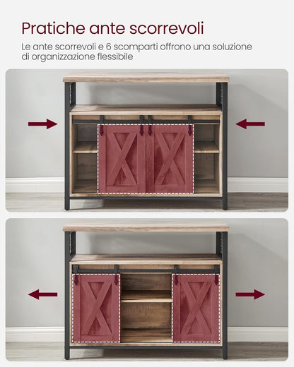 A VASAGLE Aparador, mueble de cocina, armario organizador
