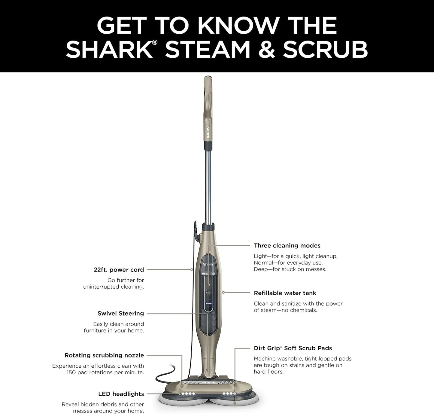 Mopa 2 en 1 de Vapor y Fregado Shark®