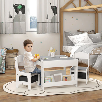 Juego de Mesa y 2 Sillas Infantiles Mesa con Sillas para Niños 2 en 1