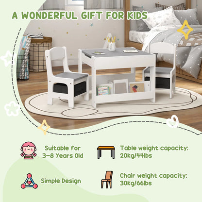 Juego de Mesa y 2 Sillas Infantiles Mesa con Sillas para Niños 2 en 1