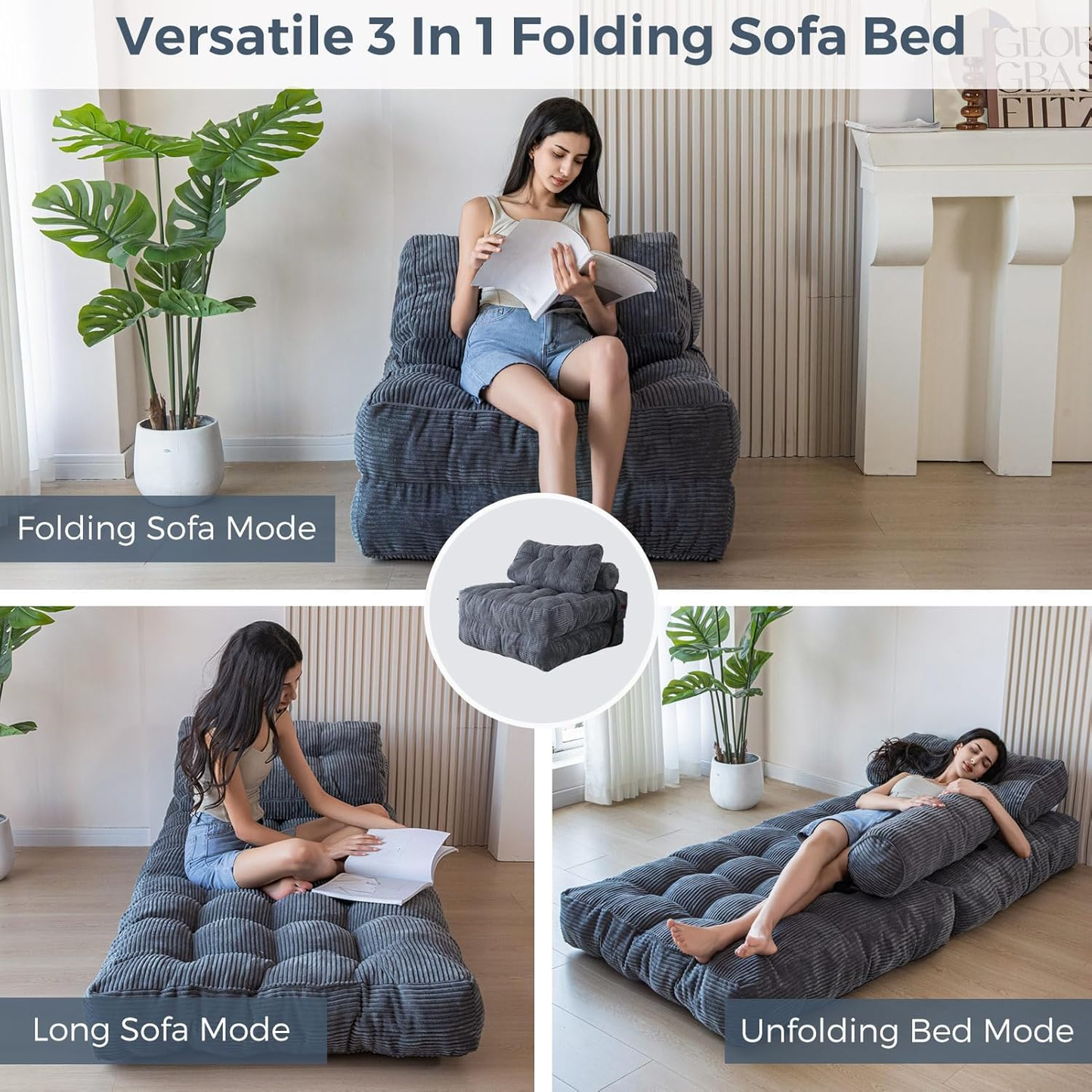 💟 Sofá cama plegable ✨sin montaje necesario✨ comprimible