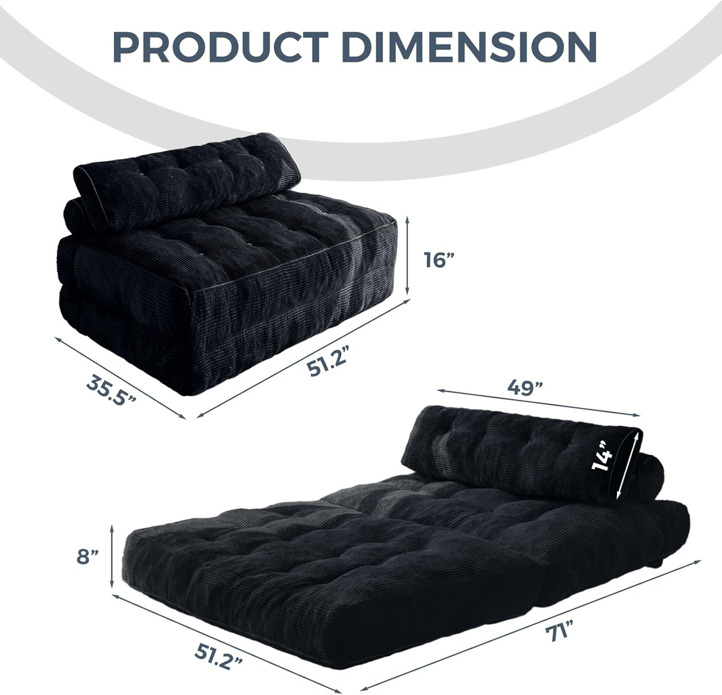 💟 Sofá cama plegable ✨sin montaje necesario✨ comprimible