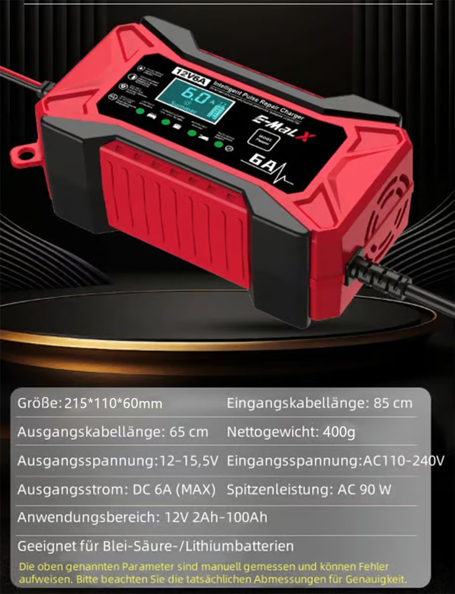 ⚡ Cargador Inteligente de Pulso Reparador 12 V de E‑MaLX