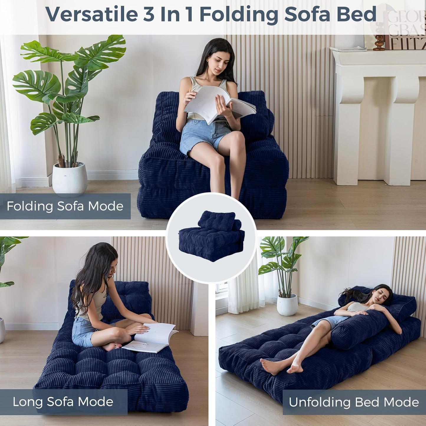 💟 Sofá cama plegable ✨sin montaje necesario✨ comprimible